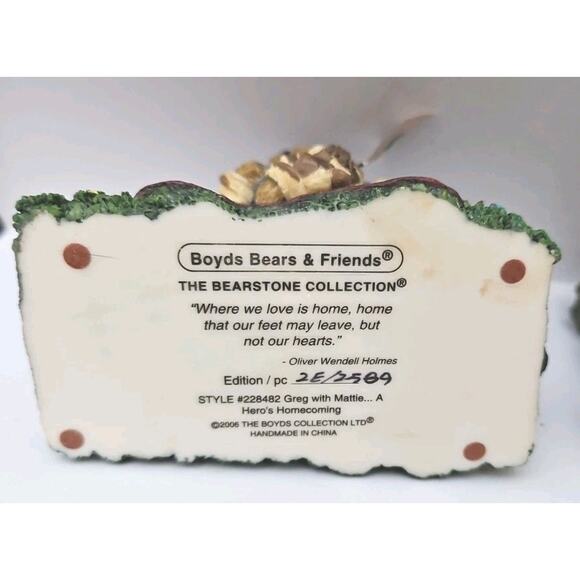 Boyds Bears & Friends The Bearstone Collection A Hero's Welcome Billy Bearyproud - Picture 6 of 13